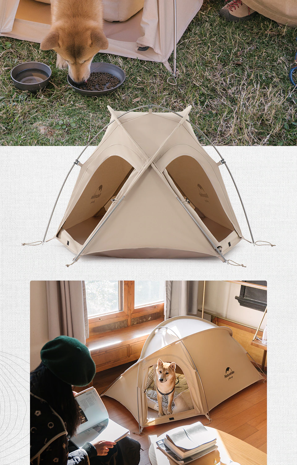 Cheap Goat Tents  Ultra Light Pet Tent Outdoor Portable Camping Trip  Quick Build Double Door Breathable Waterproof Cat Nest Doghouse   